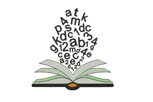 Book Alphabet: Embroidery Design for Seasonal Gifts