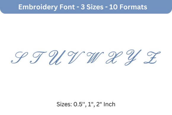 English Font Uppercase S to Z Embroidery for Boutique Apparel
