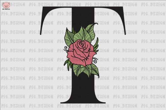 Flower Rose Font T